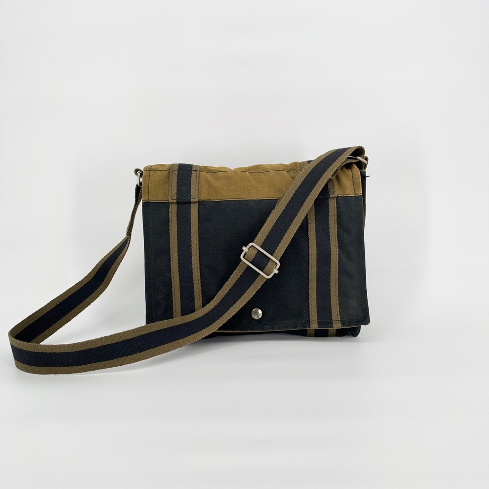Hermes Messenger Bag Unisex Navy Green Canvas Crossbody Utility Fourre-Tout PM
